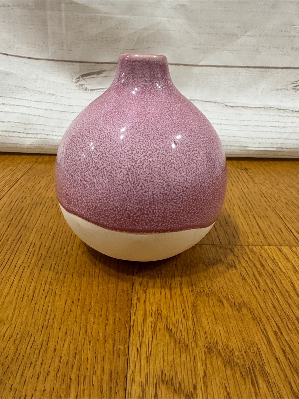 Pink ombre Two-Tone Ceramic Accent Vase 5" tall x 1" diameter opening